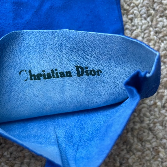 Vintage Christian Dior Suede Gloves Size 6.5, Electric Blue - Never worn! - Picture 2 of 7